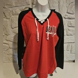 NHL Red and Black Women's Hoodie